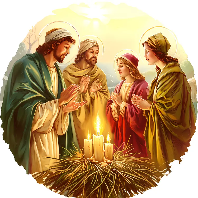 Religious Scene with Candles for Candlemas Day