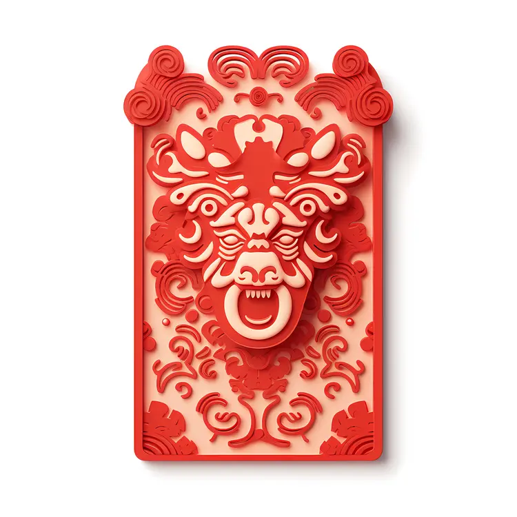 Intricate Red Plaque for Chinese New Year