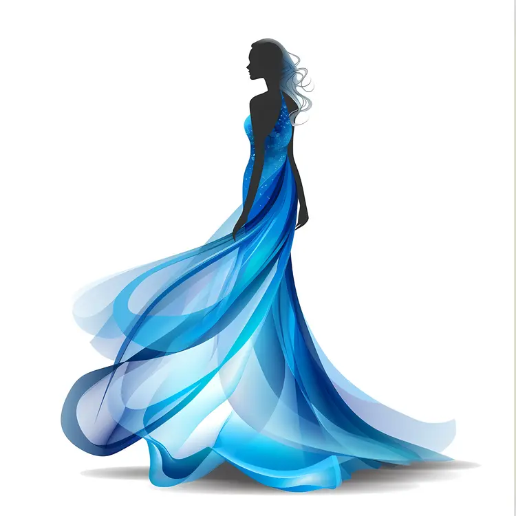 Flowing Blue Gradient Dress