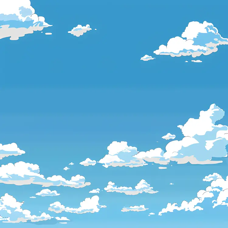 Clear Blue Sky with White Clouds