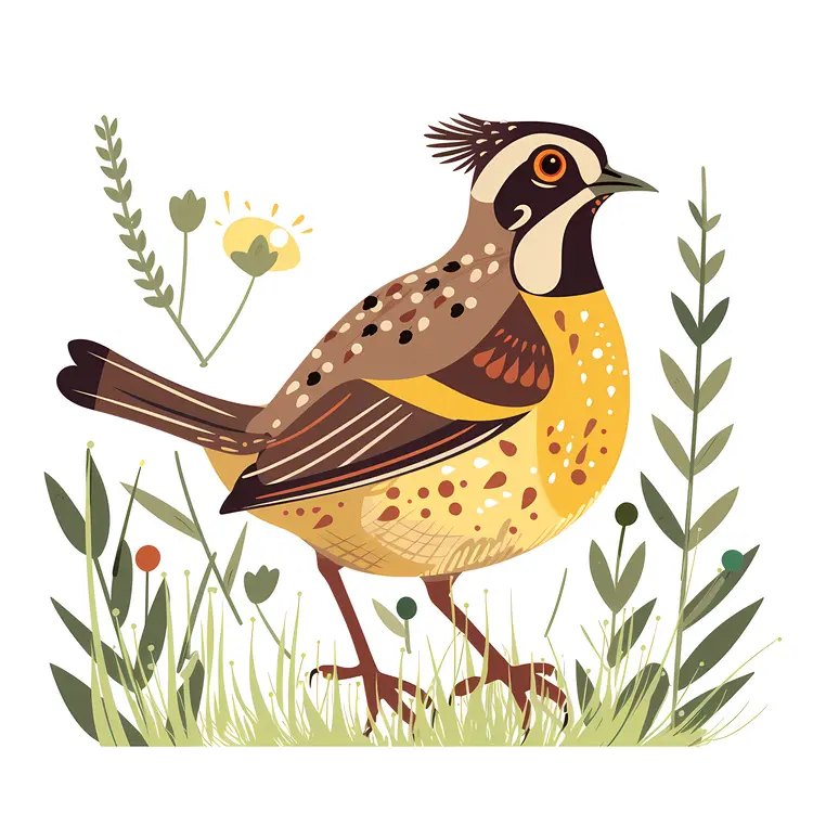 Colorful Bird in Grass
