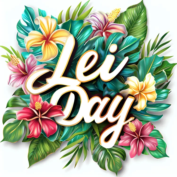 Lei Day Celebration with Colorful Flowers