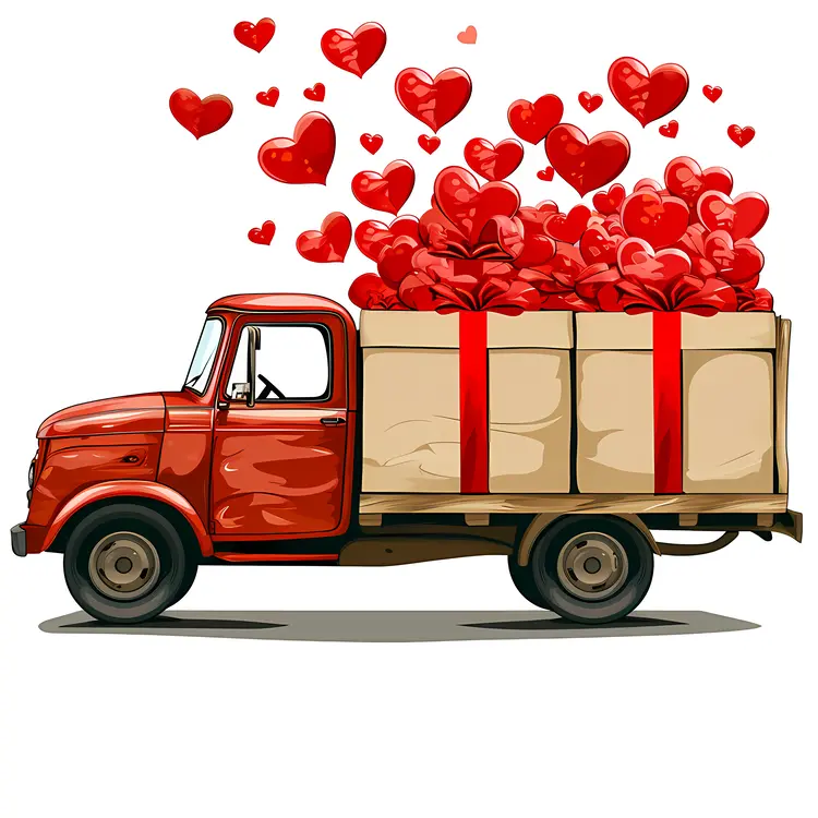 Truck with Heart Gifts