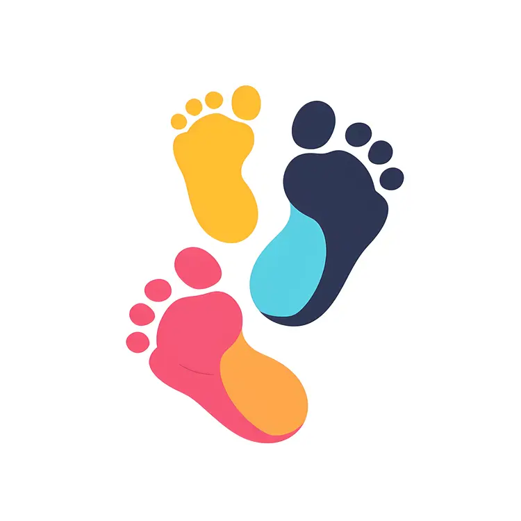 Colorful Footprints with Art Design