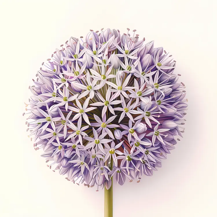 Purple Allium Flower in Full Bloom