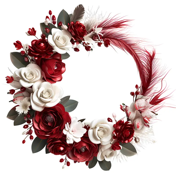 Stunning Red and White Floral Wreath
