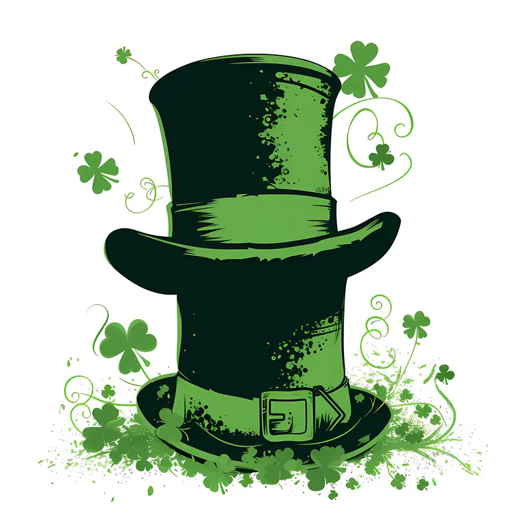 Tall Green Hat with Shamrock for St. Patrick's Day
