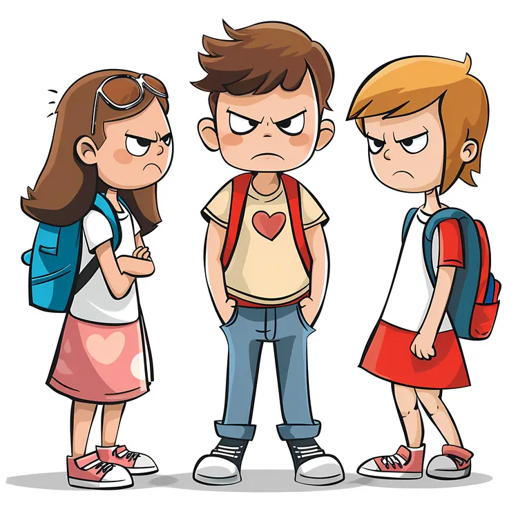 Angry Kids with Backpacks