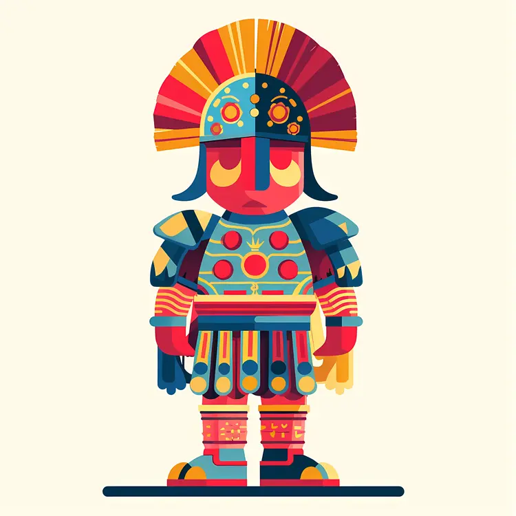 Colorful Warrior in Full Armor