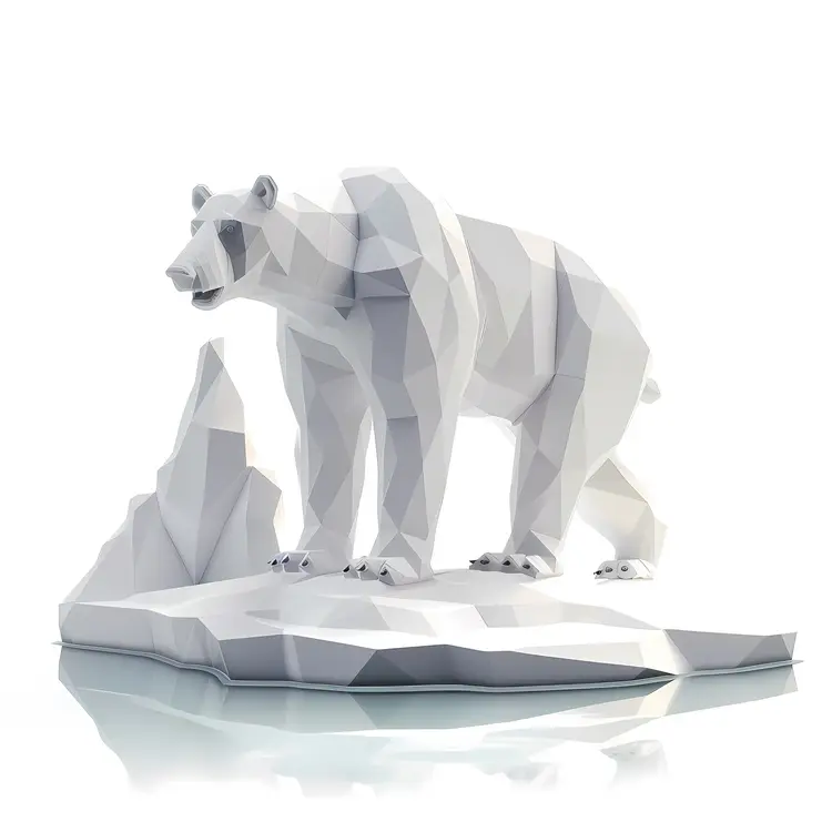 Geometric White Bear