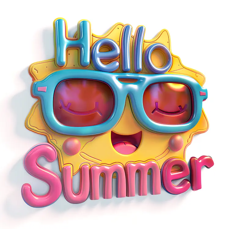 Hello Summer with Sunglasses Sun