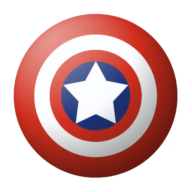 Red and White Shield with Star