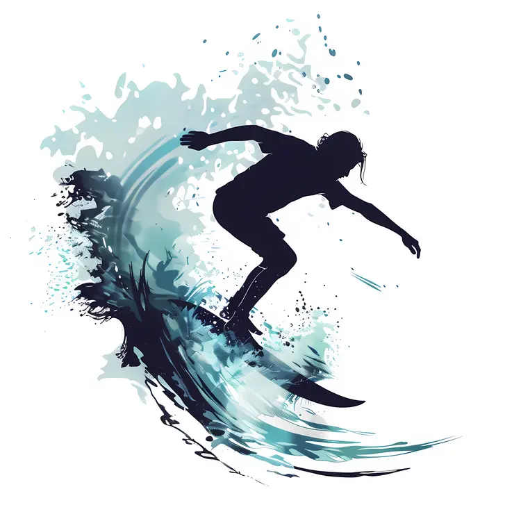 Surfer Riding a Wave