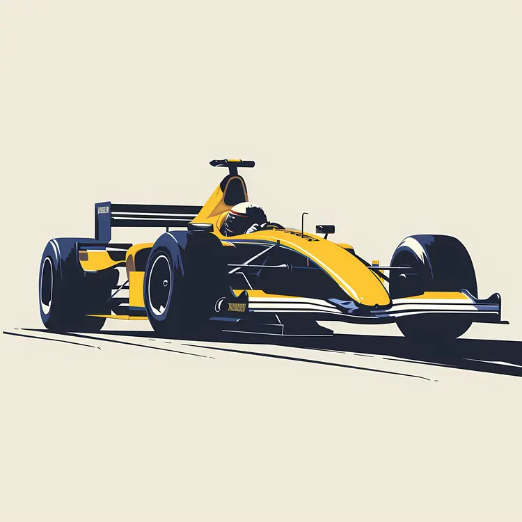 Yellow Formula 1 Car on Track