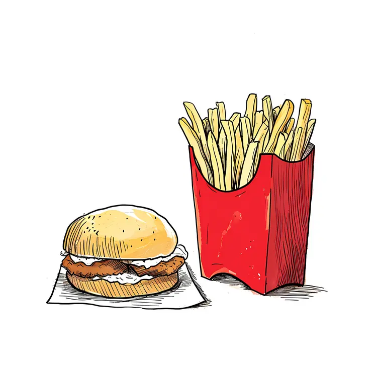 Burger and Crispy Fries