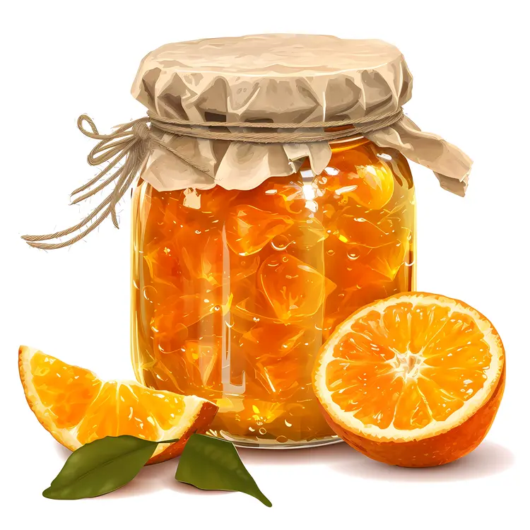 Jar of Orange Conserve with Fresh Oranges