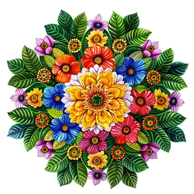Colorful Flower Mandala Illustration