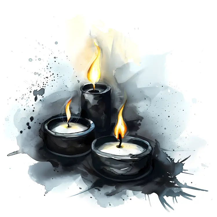 Burning Candles with Artistic Background
