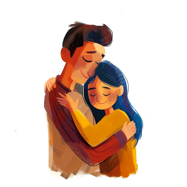 Affectionate Hugging Couple