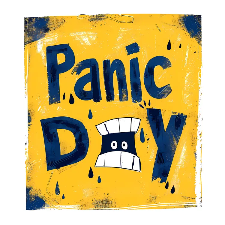 Panic Day Doodle with Yellow Background