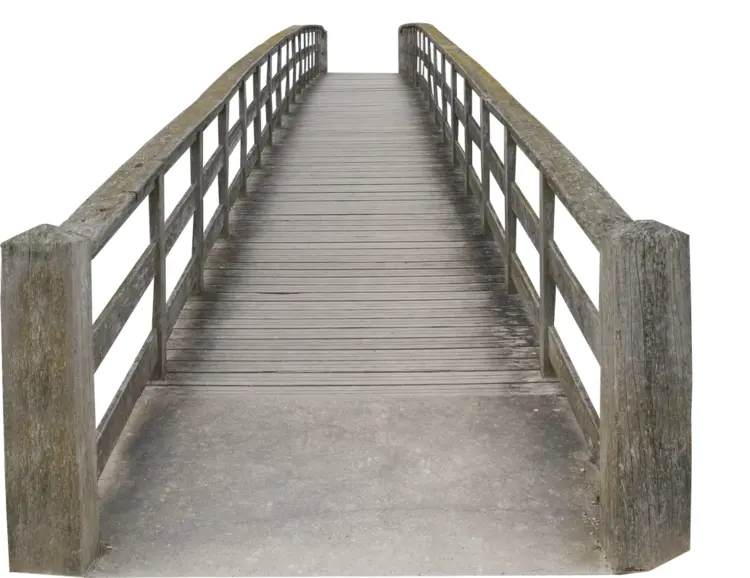 Straight Wooden Bridge for Outdoor Pathway