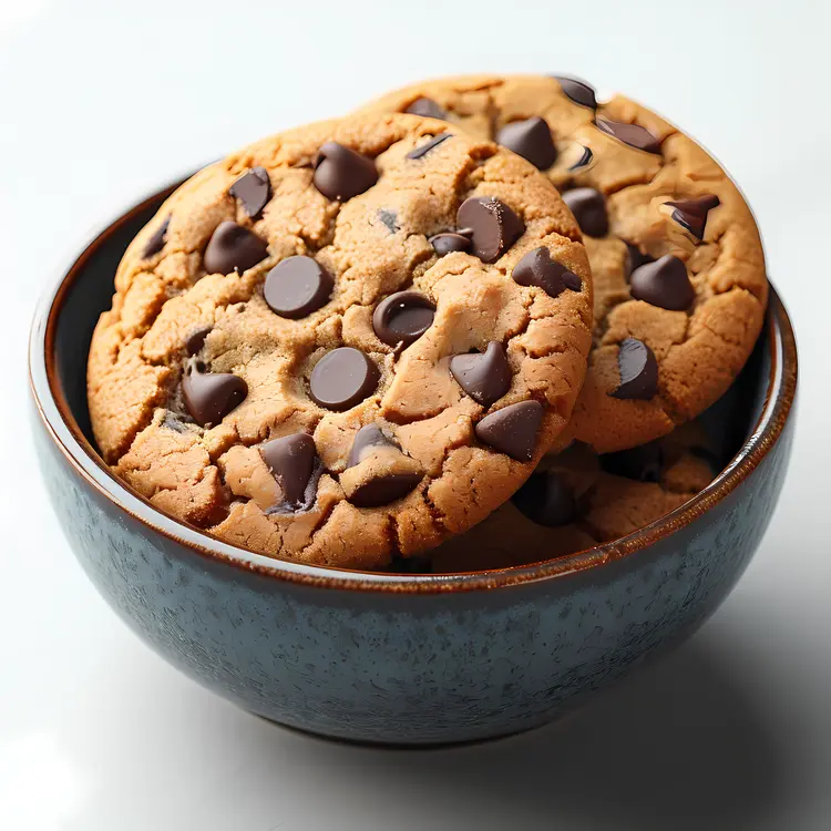 Delicious Chocolate Chip Cookies in a Bowl