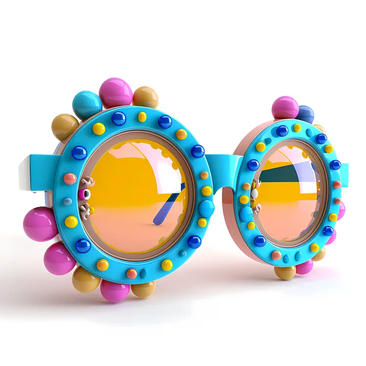 Studded Round Glasses with Colorful Studs