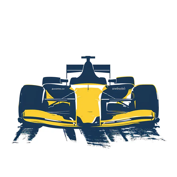 Front View of Yellow Formula 1 Car