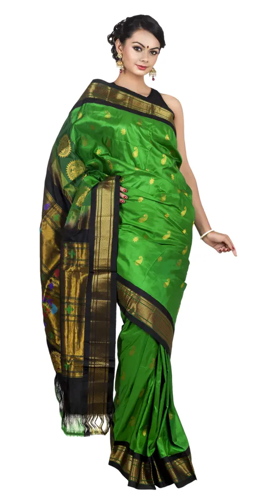 Woman in Green Saree
