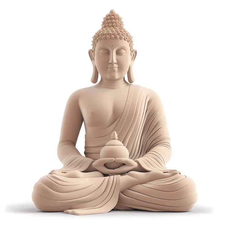 Sandstone Buddha Statue in Meditation Pose