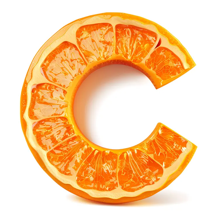 Orange Slice in the Shape of Letter C