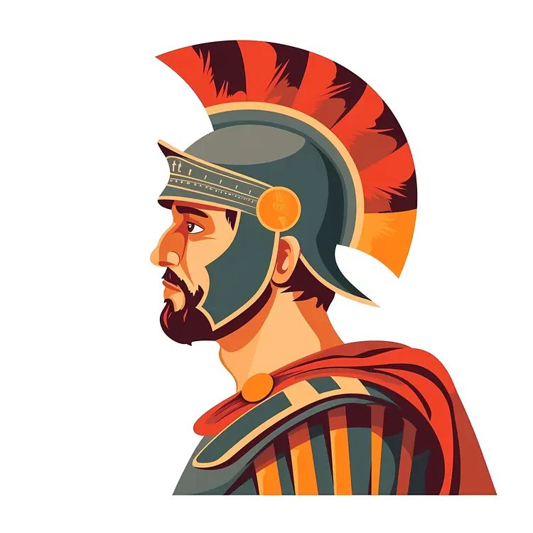Roman Soldier in Colorful Illustration