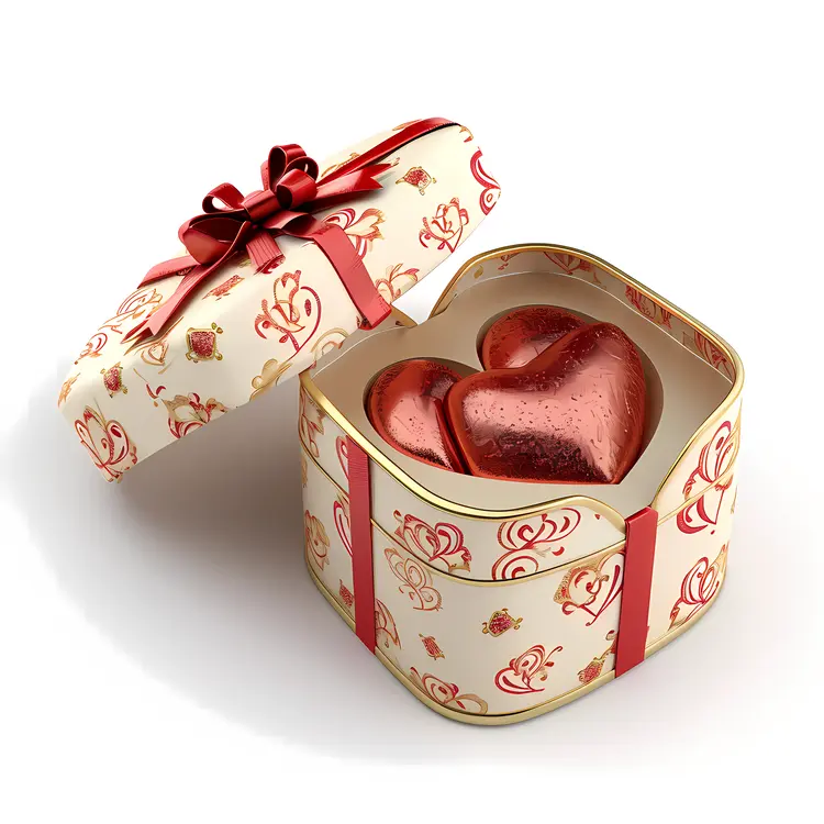 Heart-shaped Gift Box with Open Lid