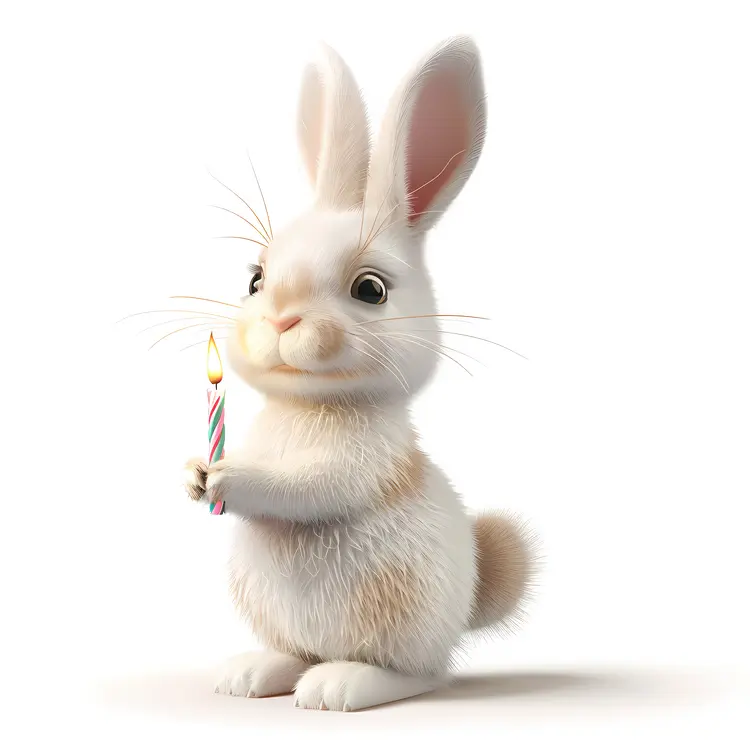 Bunny with Birthday Candle