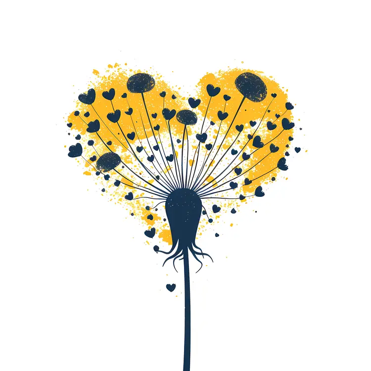 Blue and Yellow Heart-shaped Dandelion