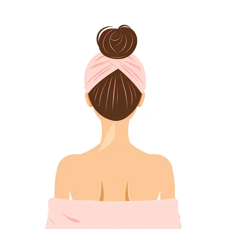Woman with Towel on Head Relaxing