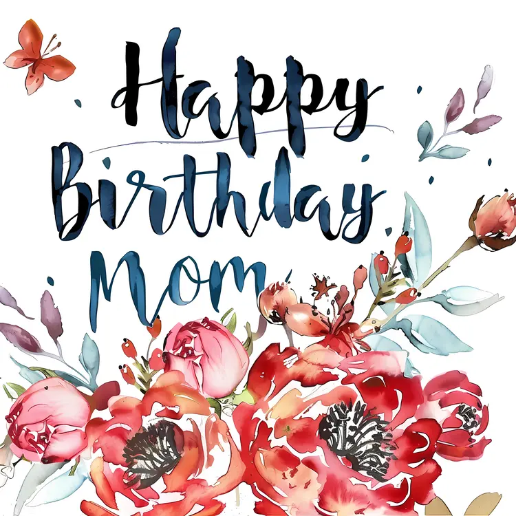 Happy Birthday Mom Embroidery