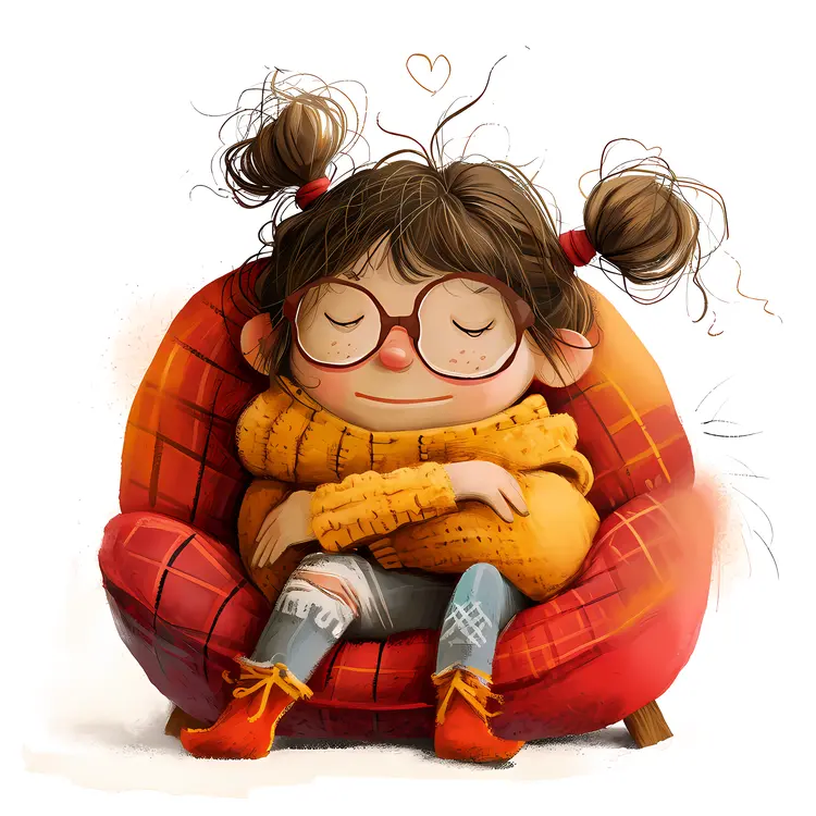 Girl Relaxing in a Cozy Chair