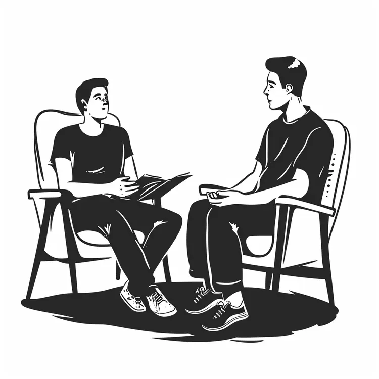 Illustration of Two People Talking