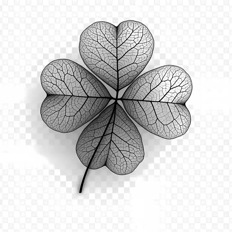 Detailed Four-leaf Clover Illustration