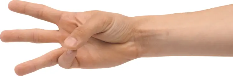 Hand Gesture with Three Fingers Extended