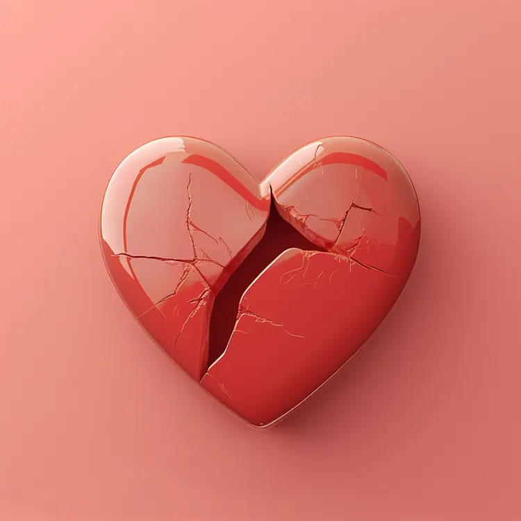 Red Cracked Heart Illustration