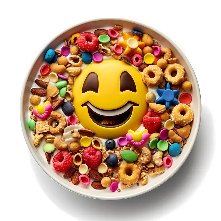 Smiling Cereal Bowl with Fruits