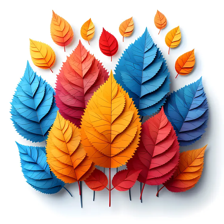 Colorful Paper Leaves Art