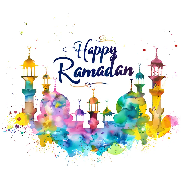 Colorful Mosque for Happy Ramadan
