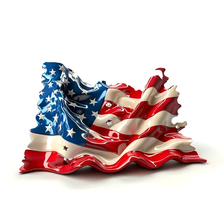 Waving American Flag for Independence Day