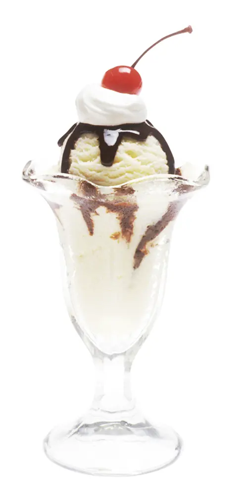 Delicious Ice Cream Sundae with Cherry