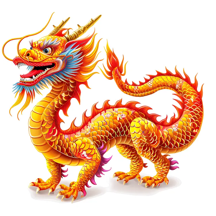Yellow Dragon Illustration