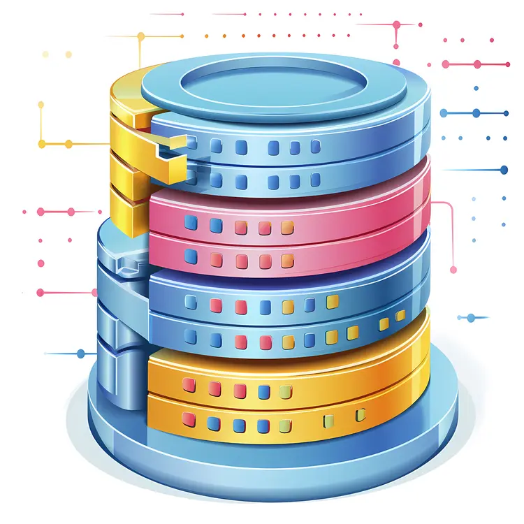 Colorful Database Illustration