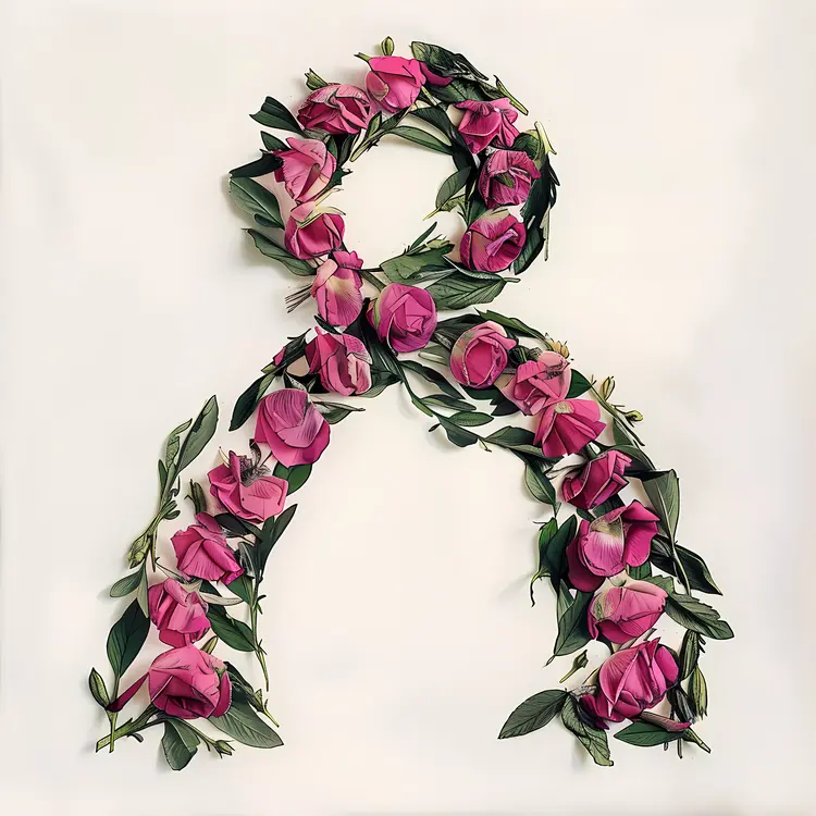 Floral Ribbon with Pink Roses